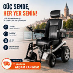 Poylin P268 Arazi Tipi Akülü Tekerlekli Sandalye | Yüksek Torklu Motor Serisi, Kaptan Koltuk ve Her Arazi Koşulunda Üstün Performans