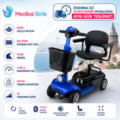 Poylin P410 Akülü Engelli Aracı (Scooter) | Uzun Menzilli, Konforlu Kaptan Koltuk ve Gelişmiş Aydınlatma
