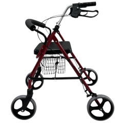 Poylin P580 Ekonomik Rollator | Dört Tekerlekli Frenli Yürüme Desteği | Oturma Tablalı ve Sepetli