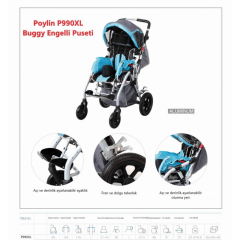 Poylin P990 Buggy Engelli Bebek Puseti | Profesyonel Postür Desteği | Hafif, Katlanabilir ve Ergonomik