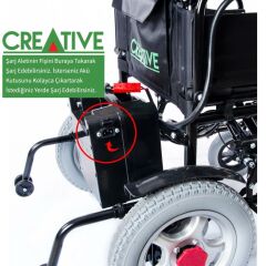 Creative CR-1002 Akülü Tekerlekli Sandalye HASTA AKÜLÜ ARABASI
