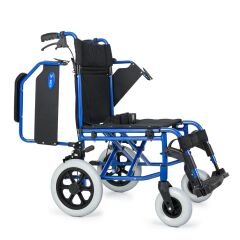 DM-337 45cm Mavi Alüminyum Özellikli Transfer Tekerlekli Sandalye