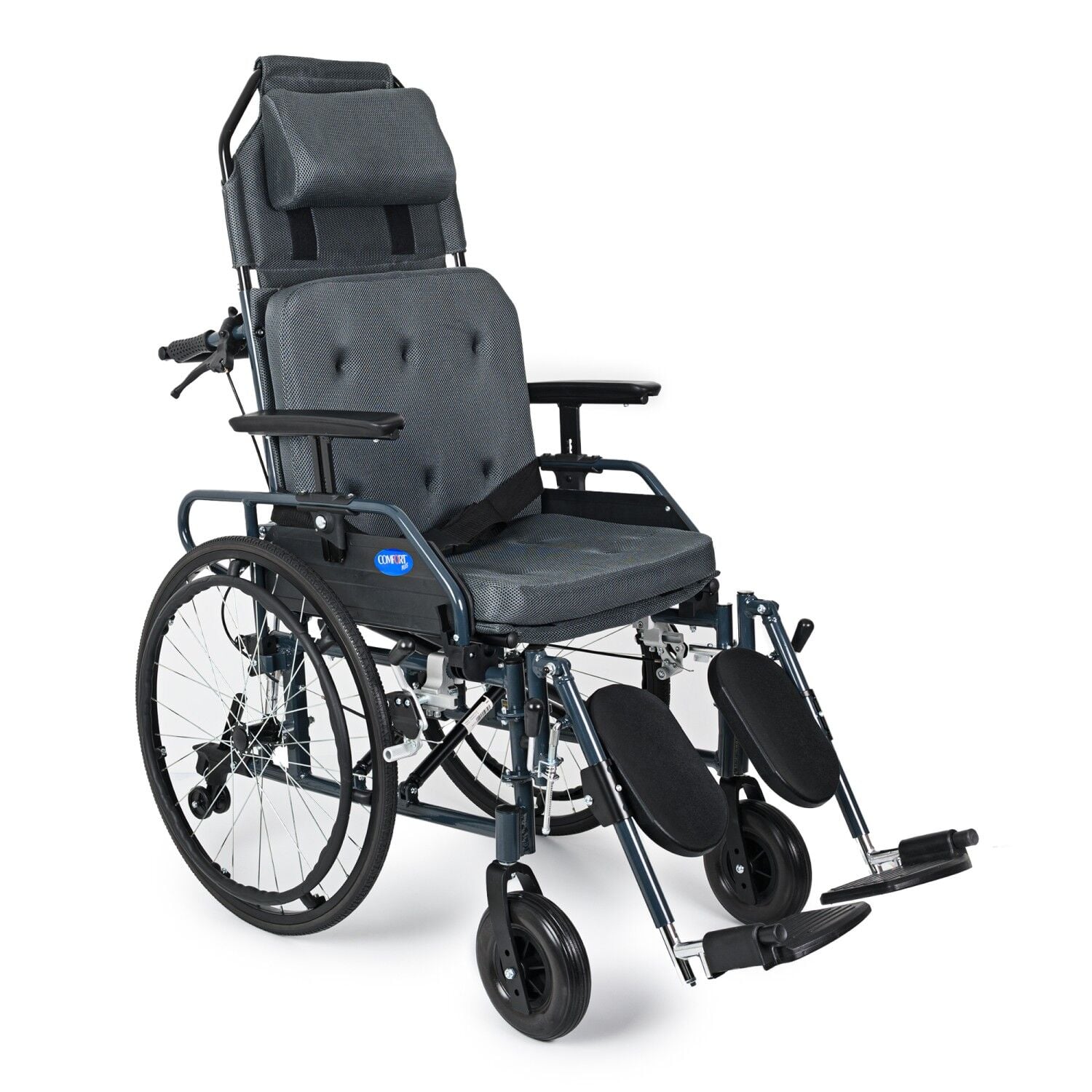 PHW954LGC-46 Lux Alüminyum Özellikli Tekerlekli Sandalye (Baş,Boyun Destekli)Baldır Destekli Ayaklar