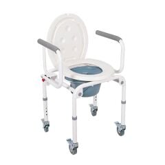 PR-772 Alüminyum Tekerlekli Komot Tuvalet Sandalyesi | 100 Kg, Ayarlanabilir Hasta Tuvalet Sandalyesi | TAGESAN
