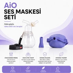 Ses Terapisi ve Vokal Eğitim Maskesi | doctorVox AİO Ses Maskesi Seti Mor