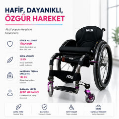 P153 Aktif Manuel Tekerlekli Sandalye | Titanyum Gövdeli, Ultra Hafif ve Yüksek Performanslı