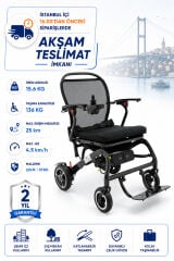 S475 Karbon Fiber Akülü Tekerlekli Sandalye | Ultra Hafif, Katlanabilir, Lityum Akülü Seyahat Tipi | TAGESAN