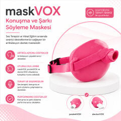 Ses Terapisi ve Vokal Egzersiz Maskesi | maskVOX Konuşma ve Şarkı Söyleme Maskesi Pembe