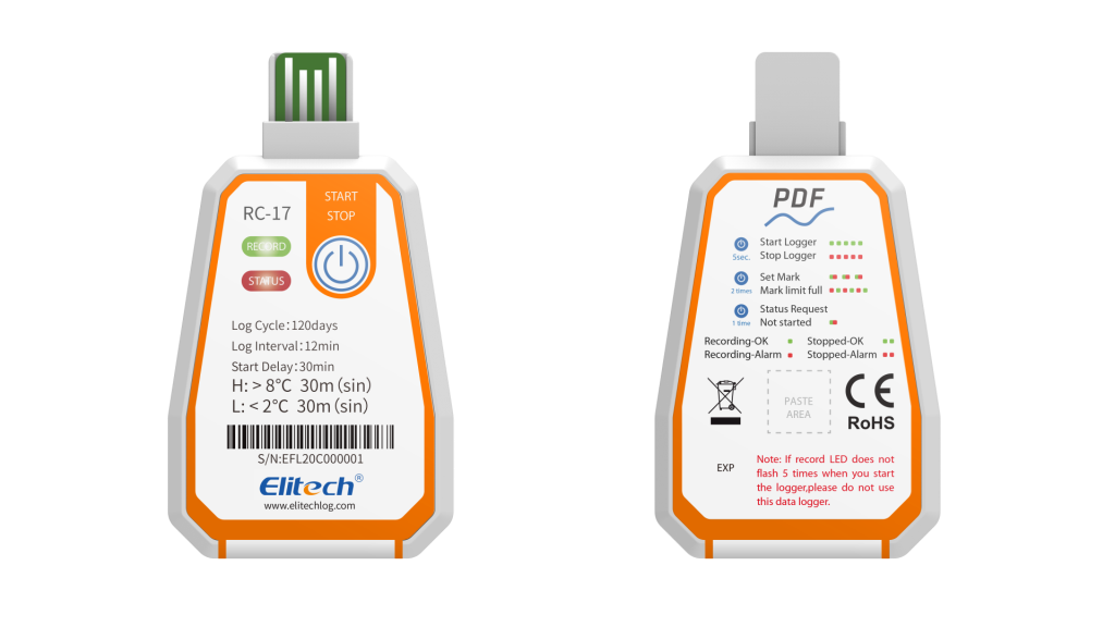 RC-17 Tek Kullanımlık Data Logger - ELITECH - TK2018