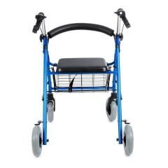 Kalın Tekerlekli Rolatör Yürüteç 120 KG Erkek Hasta için Uygun Frenli oturaklı Sepetli